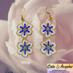 Ref 054 Aretes Dobles Flores en Miyuki