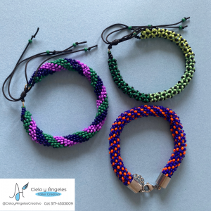 Ref 091 Pulseras Tubular en Chaquira Checa